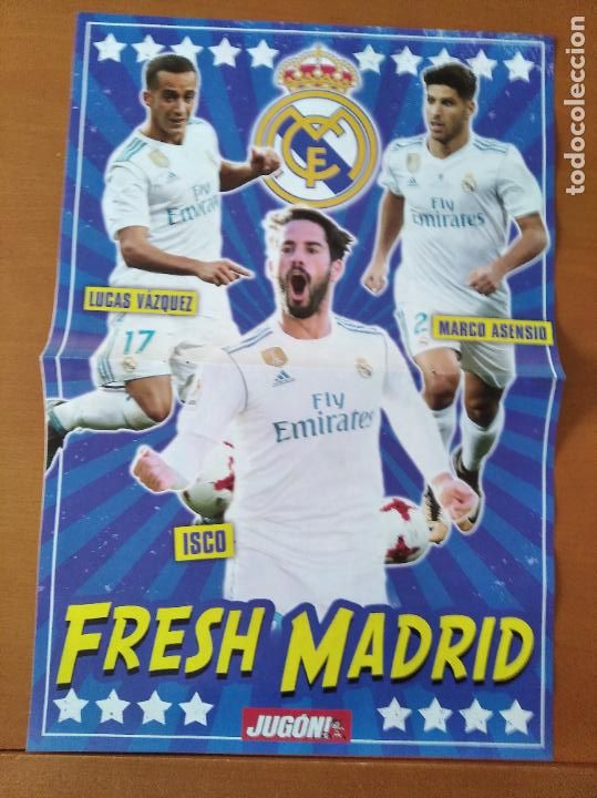 Coleccionismo deportivo: Poster Grande Doble Real Madrid y Espa&ntilde;a mundial Rusia 2018 - goly