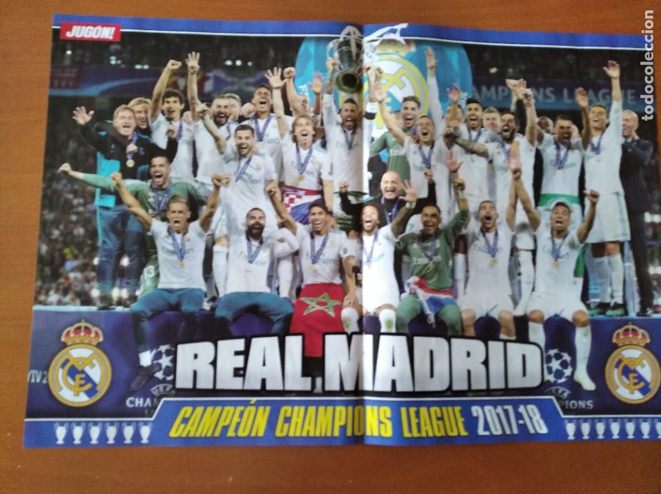 Sammelleidenschaft Sport: Poster Grande Doble Real Madrid Campeon Champions y Atletico Madrid Campeon Europa League - goly