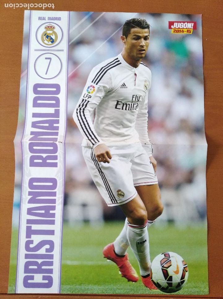 Coleccionismo deportivo: Poster Grande Doble Cristiano Ronaldo - Real Madrid y Atletico Madrid - goly