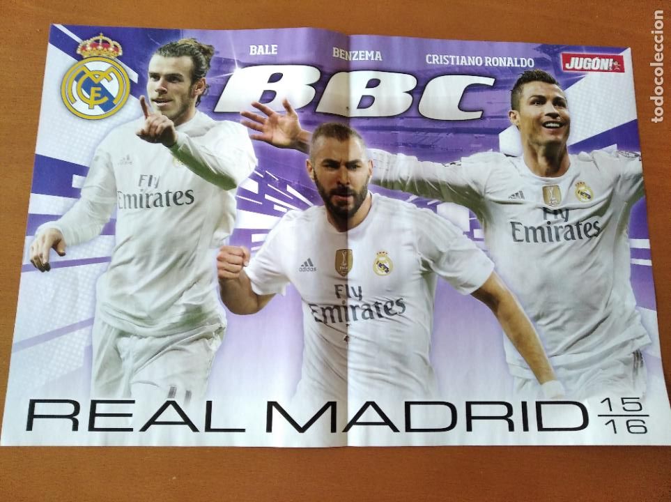 Collezionismo sportivo: Poster Grande Doble BBC - Real Madrid y MSN - Barcelona - goly
