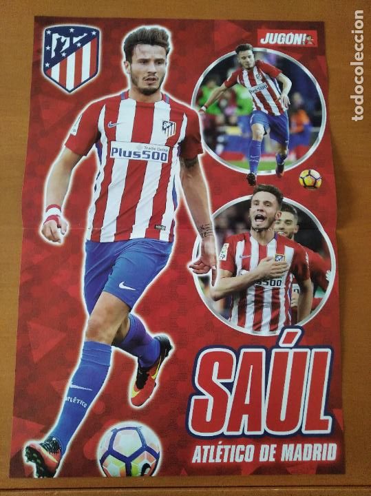 Sports collectibles: Poster Grande Triple Saul - Atletico Madrid y Sergio Garcia Espanyol y Ter Stegen - Barcelona - goly