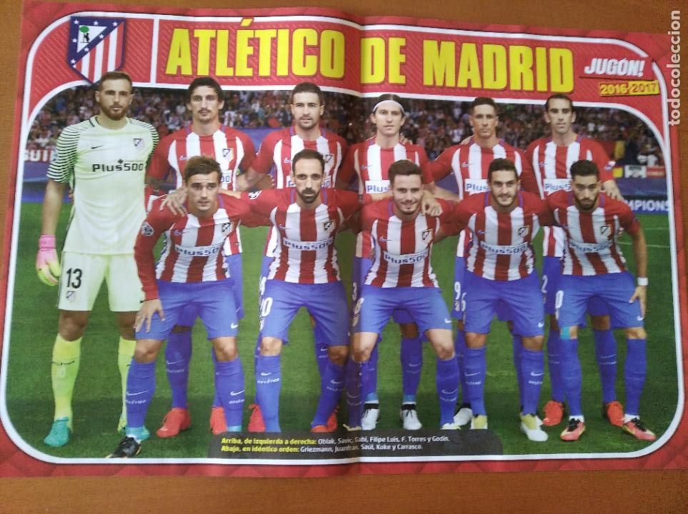 Coleccionismo deportivo: Poster Grande Triple Atletico Madrid y William Jose Real Sociedad y Be&ntilde;at Athletic Bilbao - goly