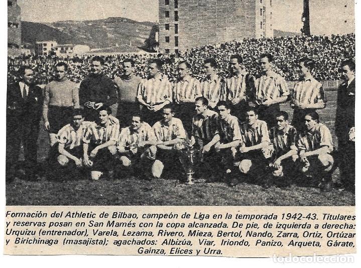 Collezionismo sportivo: ATHLETIC DE BILBAO: Recorte del equipo Campe&oacute;n de la Liga en la temporada 42-43