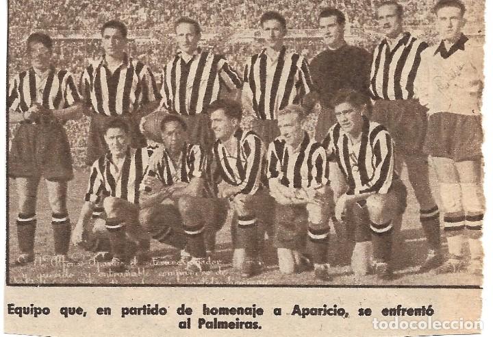 Coleccionismo deportivo: ATL&Eacute;TICO DE MADRID: Recorte del equipo que disput&oacute; el partido de Homenaje a APARICIO