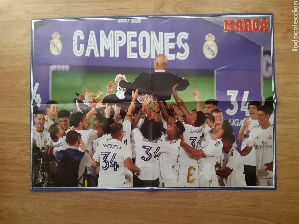 Sammelleidenschaft Sport: POSTER REAL MADRID CAMPE&Oacute;N DE LIGA 19 20 2019 2020 MARCA
