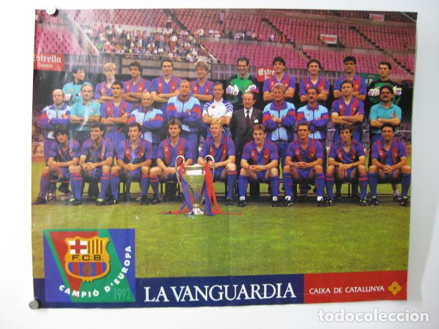 Sammelleidenschaft Sport: f c barcelona - poster cartel bar&ccedil;a futbol la vanguardia caixa catalunya campio europa 1992 wembley