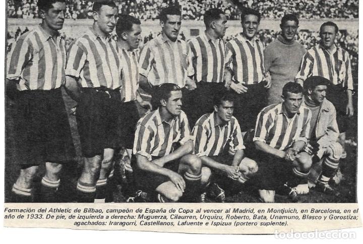 Collezionismo sportivo: ATHLETIC DE BILBAO: Recorte de un equipo de 1933, Campe&oacute;n de Espa&ntilde;a