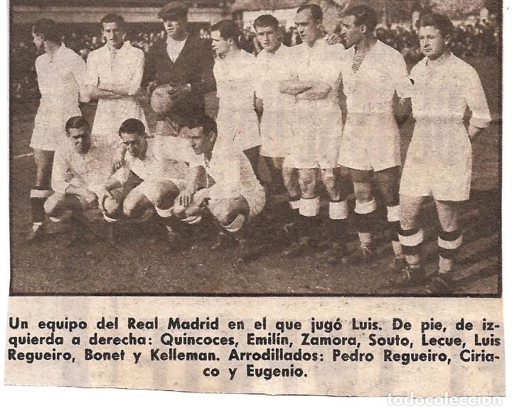 Collezionismo sportivo: REAL MADRID: Recorte de un equipo de la temporada 35-36