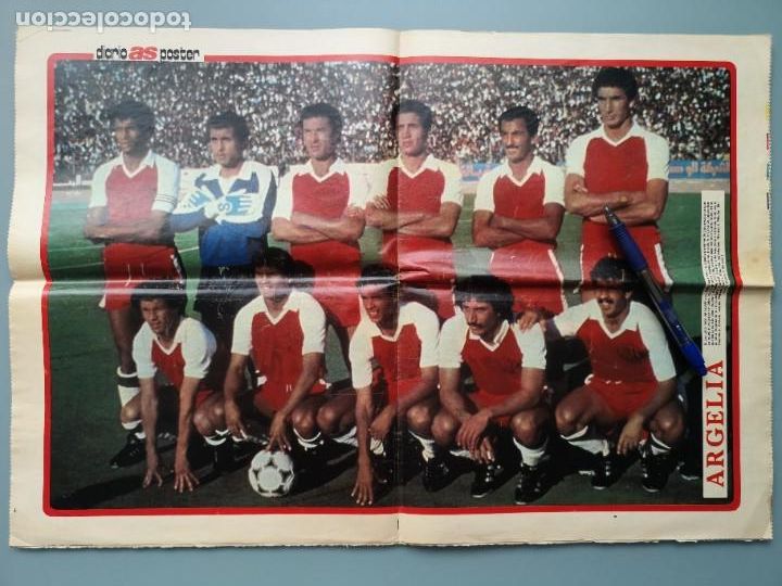 Collezionismo sportivo: POSTER FUTBOL SELECCION ARGELIA ALG&Eacute;RIE MUNDIAL ESPA&Ntilde;A 82 DIARIO AS PERFECTA CONSERVACION