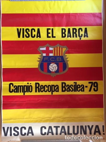 Coleccionismo deportivo: poster Bar&ccedil;a campi&oacute; recopa Basilea 79 - Foto 1