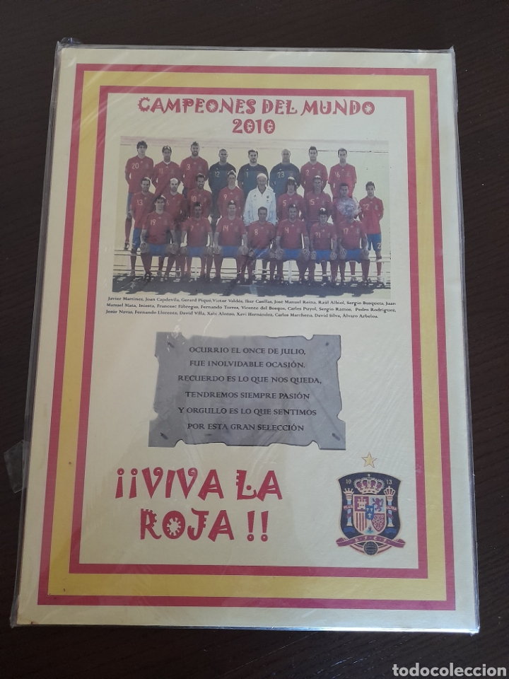 Collezionismo sportivo: CUADRO CAMPEONES DEL MUNDO 2010 ESPA&Ntilde;A VIVA LA ROJA