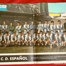 Coleccionismo deportivo: R.C.D. ESPAÑOL (1967) POSTER TELE EXPRES 33,50X24 CM - 1ª DIVISIÓN LIGA FUTBOL - GENTILEZA PHILCO. Lote 251111610