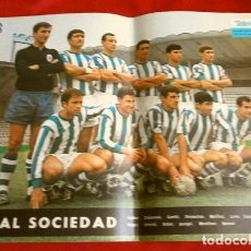 Coleccionismo deportivo: REAL SOCIEDAD (1964) POSTER TELE EXPRES 33,50X24 CM - 1ª DIVISIÓN LIGA FUTBOL - GENTILEZA PHILCO