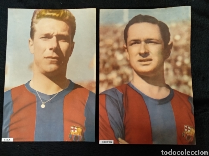 Collezionismo sportivo: 2 carteles o folletos, F.C. Barcelona, Mart&iacute;n y vila