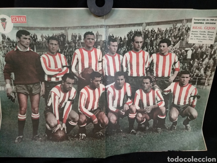Collezionismo sportivo: Poster Real Gijon. temporada 1960-61, segunda divisi&oacute;n