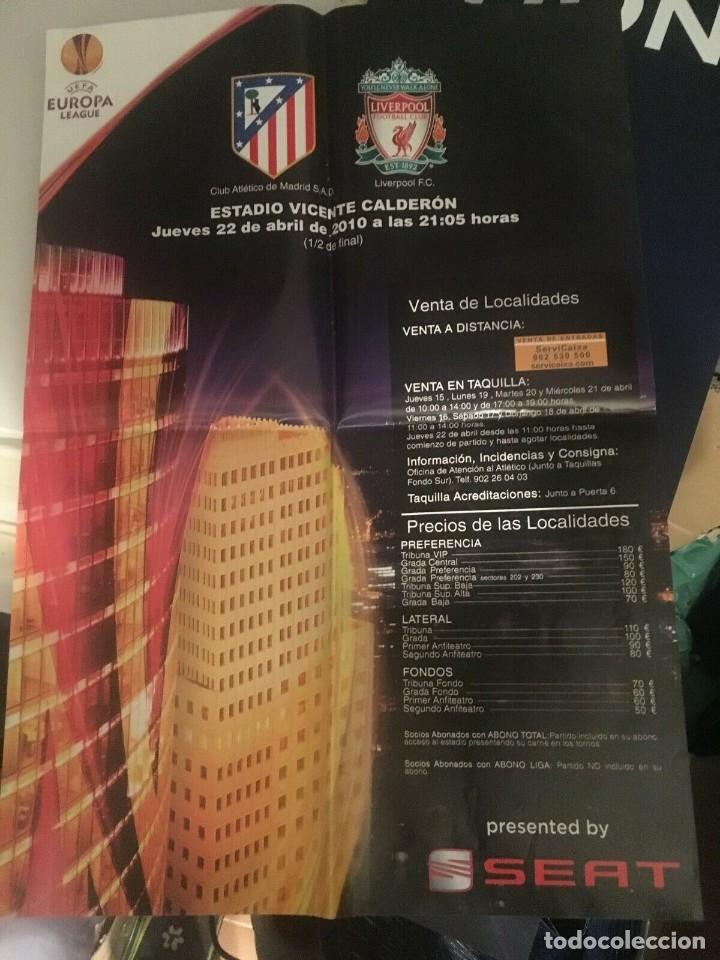 Coleccionismo deportivo: RP CARTEL POSTER OFICIAL ATLETICO MADRID LIVERPOOL UEFA EUROPA LEAGUE 2009 2010