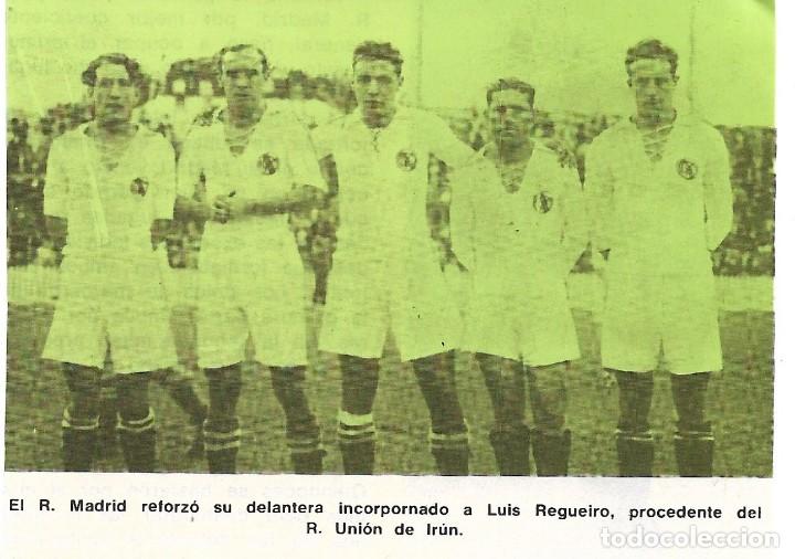 Collezionismo sportivo: REAL MADRID: Recorte de una delantera de los a&ntilde;os 30: LAZCANO,L.REGUEIRO, OLIVARES, HILARIO y ATECA
