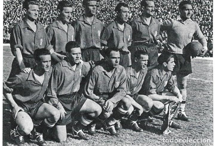 Collezionismo sportivo: SELECCI&Oacute;N ESPA&Ntilde;OLA DE F&Uacute;TBOL: Recorte de un equipo de 1950, ESPA&Ntilde;A 5-PORTUGAL 1