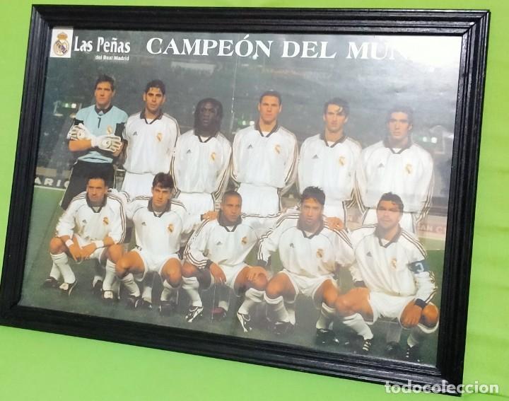 Coleccionismo deportivo: P&oacute;ster Real Madrid CF campeones del mundo 1998 Hierro - Redondo - Roberto Carlos - Mijatovic - Ra&uacute;l