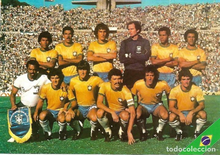 Collezionismo sportivo: SELECCI&Oacute;N DE F&Uacute;TBOL DE BRASIL: Gran recorte de un equipo de los primeros a&ntilde;os 80