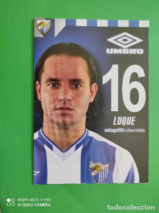 Collectionnisme sportif: FOTO POSTAL MALAGA CF 11,5cm X 16,5cm UMBRO TEMPORADA 03 04 2003 2004 TARJETA N&ordm; 16 LUQUE