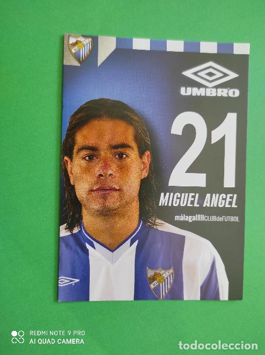 Collectionnisme sportif: FOTO POSTAL MALAGA CF 11,5cm X 16,5cm UMBRO TEMPORADA 03 04 2003 2004 TARJETA N&ordm; 21 MIGUEL ANGEL