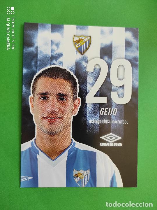 Collectionnisme sportif: FOTO POSTAL MALAGA CF 11,5cm X 16,5cm UMBRO TEMPORADA 04 05 2004 2005 TARJETA N&ordm; 29 GEIJO