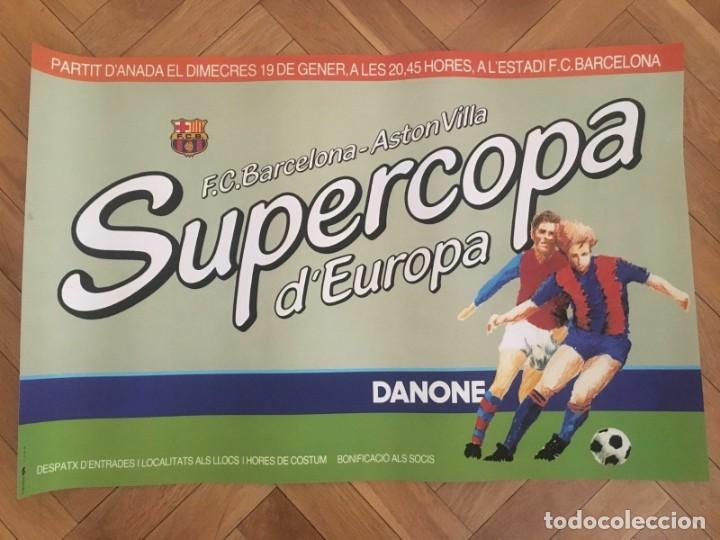 Collectionnisme sportif: REPRODUCCION CARTEL FINAL UEFA SUPERCOPA EUROPA BARCELONA ASTON VILLA 1982 1983 NOU CAMP