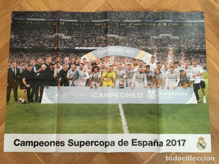 Collezionismo sportivo: POSTER CARTEL OFICIAL REAL MADRID CAMPEON SUPERCOPA ESPA&Ntilde;A 2017