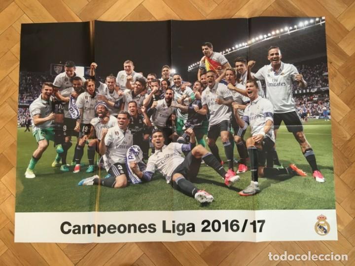 Collezionismo sportivo: POSTER CARTEL OFICIAL REAL MADRID CAMPEON DE LIGA ESPA&Ntilde;OLA 2016 2017