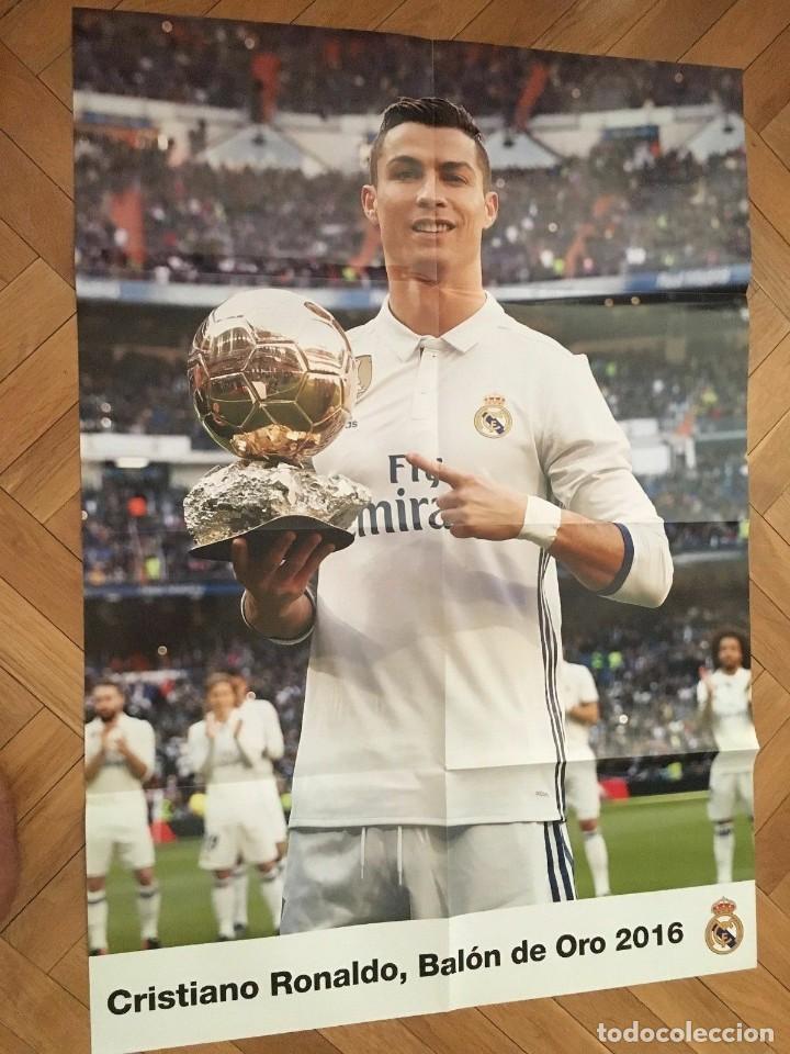 Collezionismo sportivo: POSTER CARTEL OFICIAL REAL MADRID CAMPEON Cristiano Ronaldo Ballon DE ORO d'Or 2016