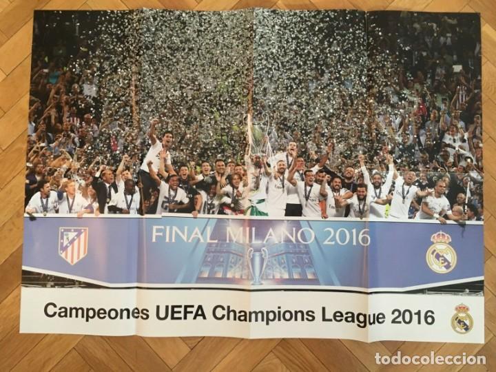 Collezionismo sportivo: POSTER CARTEL OFICIAL REAL MADRID CAMPEON Uefa Champions League 2016 Milan
