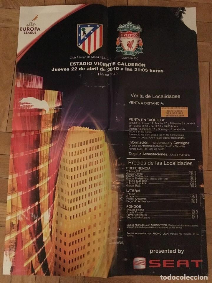 Sammelleidenschaft Sport: CARTEL Poster OFICIAL ATLETICO MADRID LIVERPOOL UEFA EUROPA LEAGUE 2010