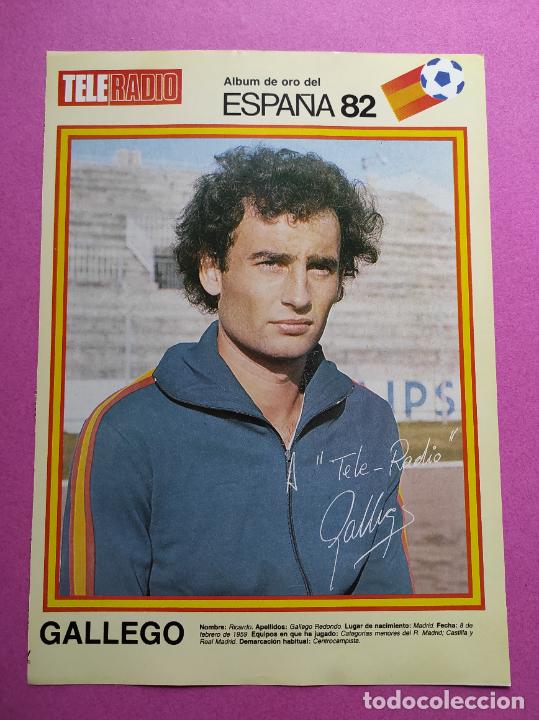 Collectionnisme sportif: LAMINA MINI POSTER GALLEGO SELECCION ESPA&Ntilde;OLA ALBUM ORO MUNDIAL ESPA&Ntilde;A 82 TELERADIO REAL MADRID