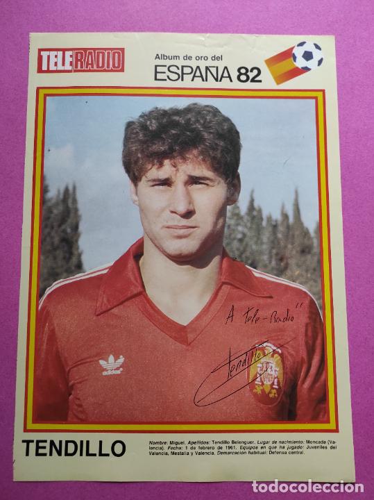 Collectionnisme sportif: LAMINA MINI POSTER TENDILLO SELECCION ESPA&Ntilde;OLA ALBUM ORO MUNDIAL ESPA&Ntilde;A 82 TELERADIO VALENCIA CF