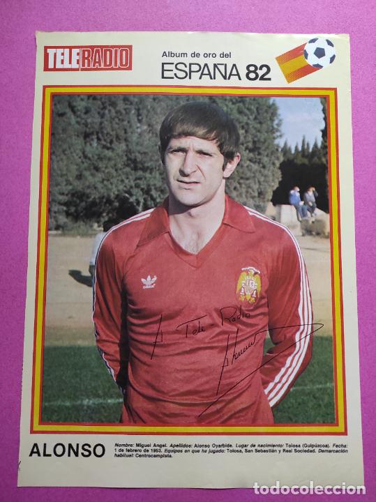Coleccionismo deportivo: LAMINA MINI POSTER PICHI ALONSO SELECCION ESPA&Ntilde;OLA ALBUM ORO MUNDIAL ESPA&Ntilde;A 82 TELERADIO BARCELONA