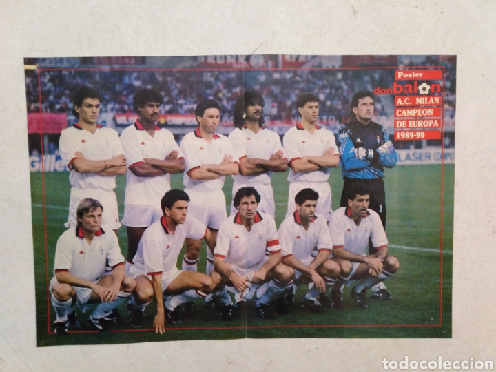 Coleccionismo deportivo: P&oacute;ster Don bal&oacute;n A.C MIL&Aacute;N, campe&oacute;n de Europa 1989-90