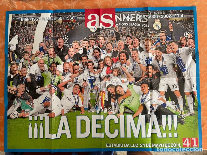 Coleccionismo deportivo: P&oacute;ster As Real Madrid la d&eacute;cima 2014