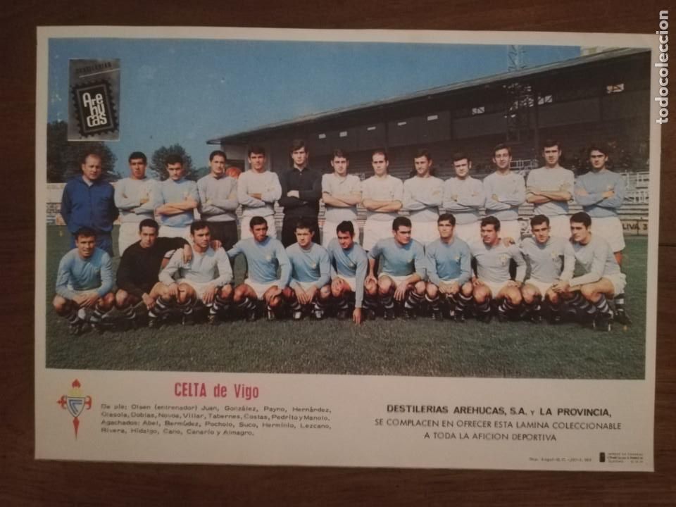 Sports collectibles: celta de vigo Equipo f&uacute;tbol liga 69 70