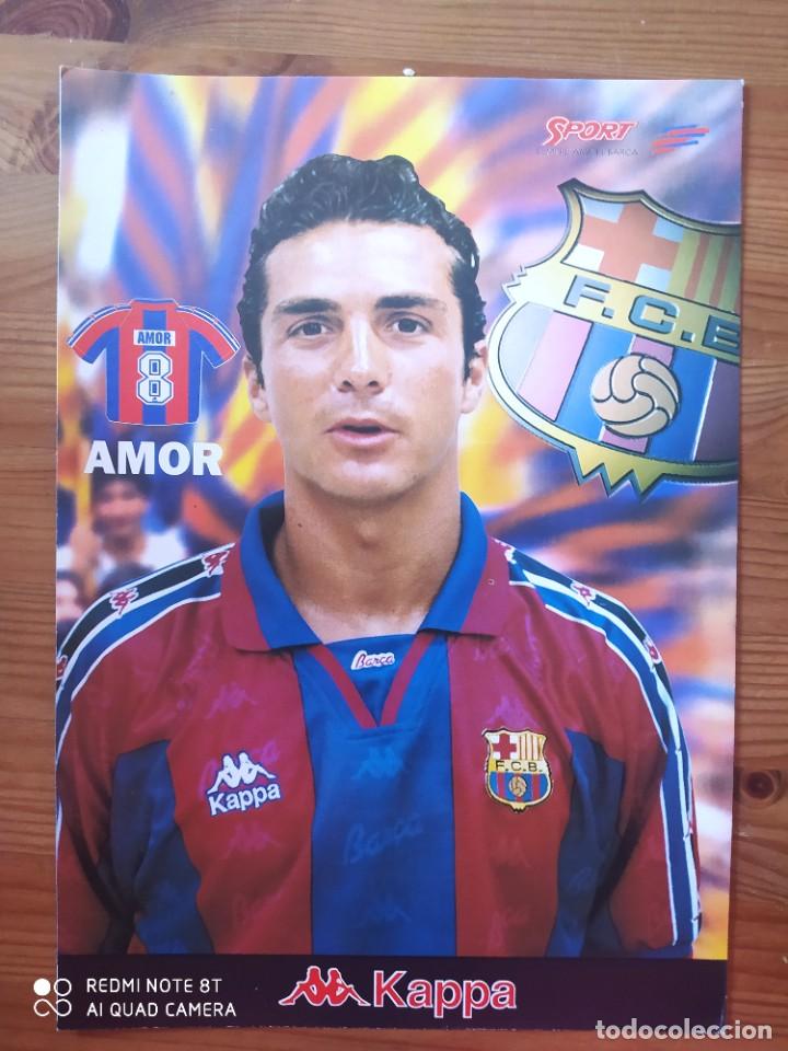 Collezionismo sportivo: POSTER L&Aacute;MINA AMOR FC BARCELONA 95 96 KAPPA SPORT CART&Oacute;N 21X30cm
