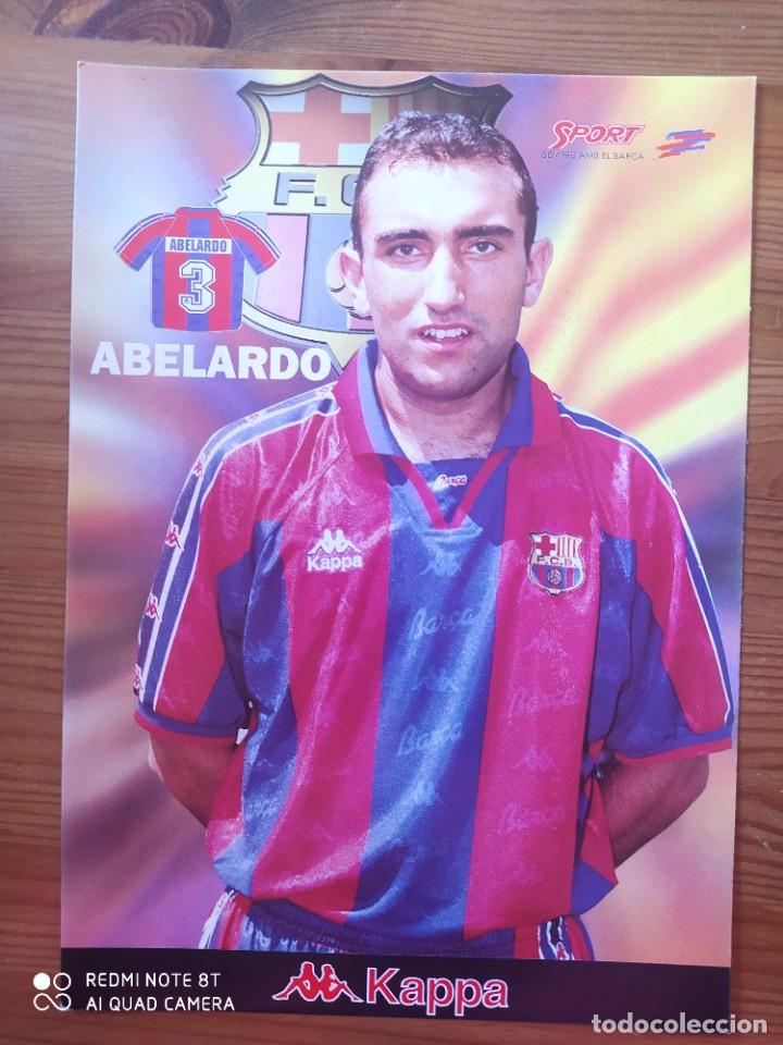 Collezionismo sportivo: POSTER L&Aacute;MINA ABELARDO FC BARCELONA 95 96 KAPPA SPORT CART&Oacute;N 21X30cm