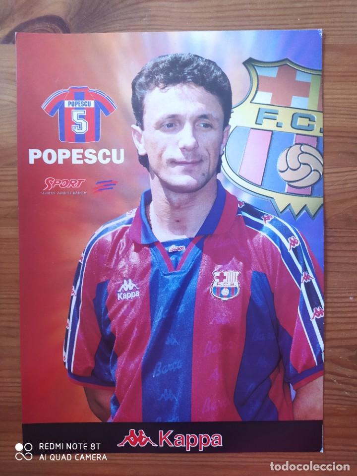 Collezionismo sportivo: POSTER L&Aacute;MINA POPESCU FC BARCELONA 95 96 KAPPA SPORT CART&Oacute;N 21X30cm