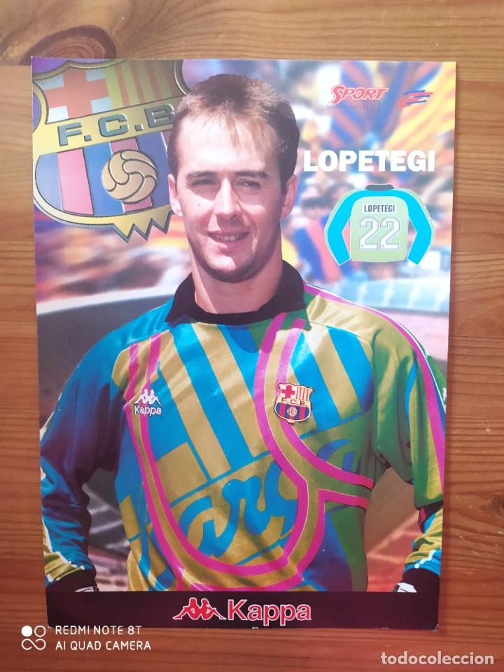 Collezionismo sportivo: POSTER L&Aacute;MINA LOPETEGUI FC BARCELONA 95 96 KAPPA SPORT CART&Oacute;N 21X30cm