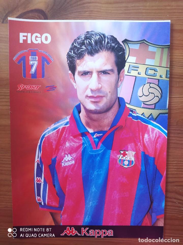 Collezionismo sportivo: POSTER L&Aacute;MINA FIGO FC BARCELONA 95 96 KAPPA SPORT CART&Oacute;N 21X30cm