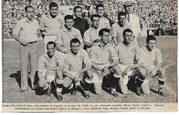 Collezionismo sportivo: REAL CLUB CELTA DE VIGO: Recorte del equipo Finalista de Copa en 1948