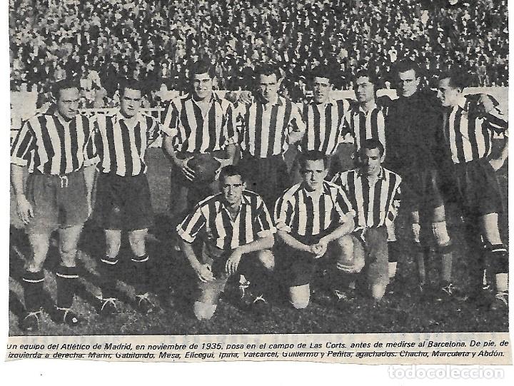 Collezionismo sportivo: ATL&Eacute;TICO DE MADRID: Recorte de un equipo de 1935.