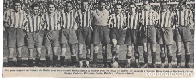 Collezionismo sportivo: ATL&Eacute;TICO DE MADRID: Recorte de un equipo de 1936