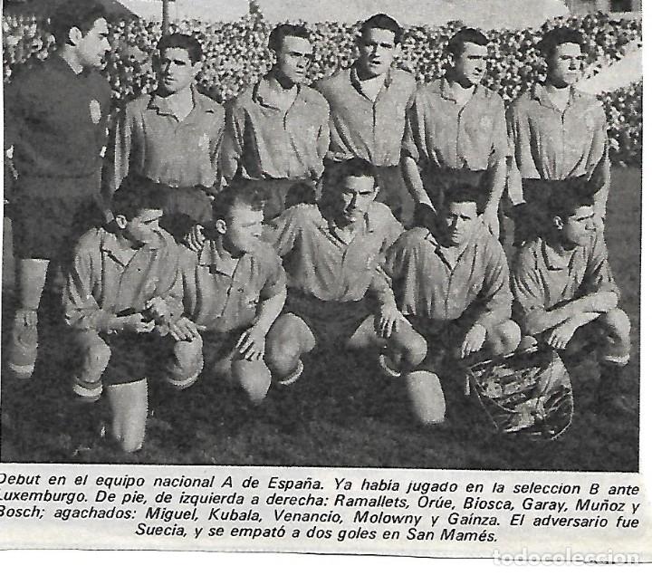 Collectionnisme sportif: SELECCI&Oacute;N ESPA&Ntilde;OLA DE F&Uacute;TBOL: Recorte de un equipo de 1953, Espa&ntilde;a 2- Suecia 2