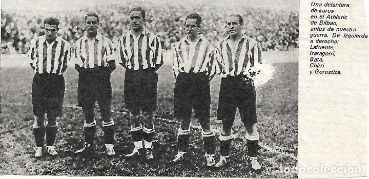 Collectionnisme sportif: ATHLETIC DE BILBAO: Recorte del ataque de los 30, LAFUENTE, IRARAGORRI, BATA, CHIRRI y GOROSTIZA