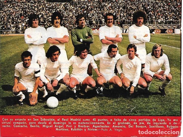 Collezionismo sportivo: REAL MADRID: Recorte de un equipo de la temporada 74-75